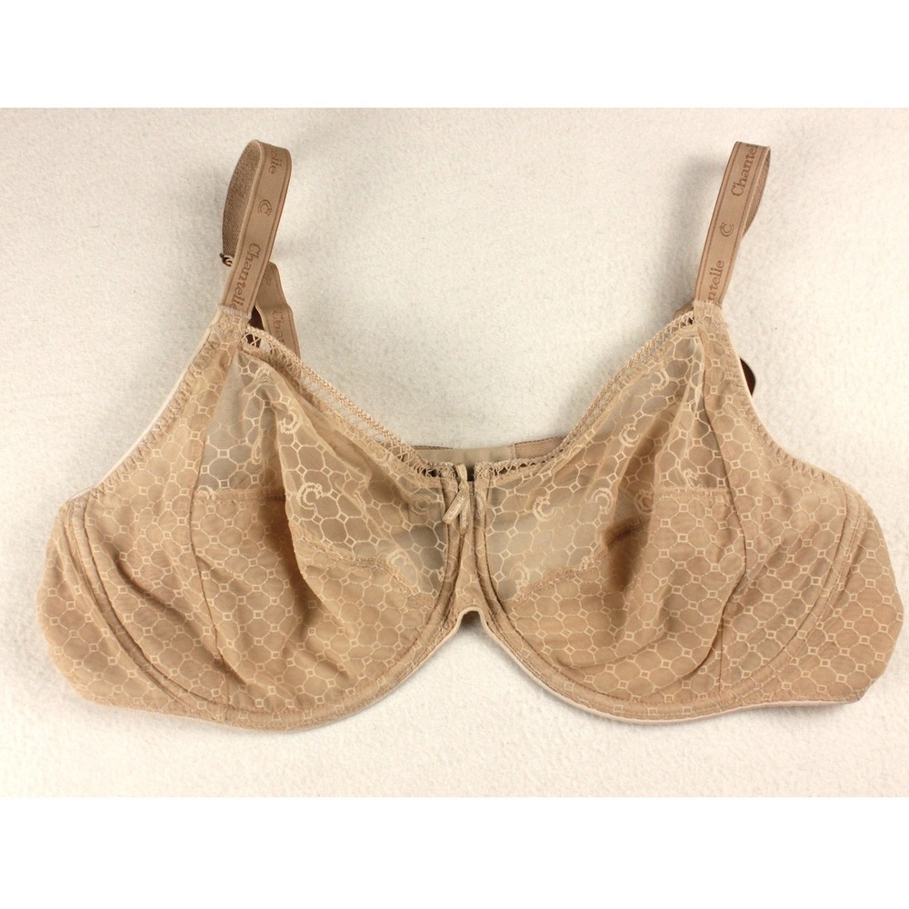 Chantelle C Chic 3582 Full Coverage Underwire Lace Bra Nude Beige Women's 44D